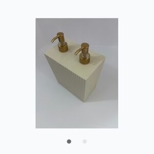 No Boundaries Cream and Gold Soap Dispenser Set